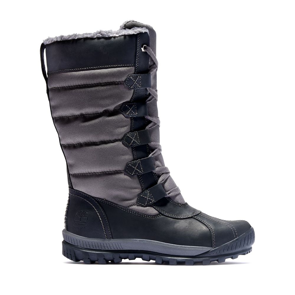 Bota Neve Feminino - Timberland Mt. Hayes Tall Impermeavel - PEMVI4287 - Pretas/Cinzentas